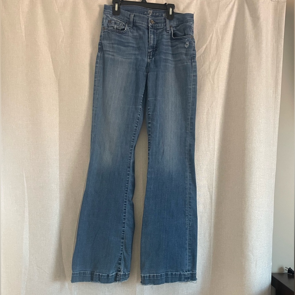 7 For All Mankind Light Blue Flare Jeans